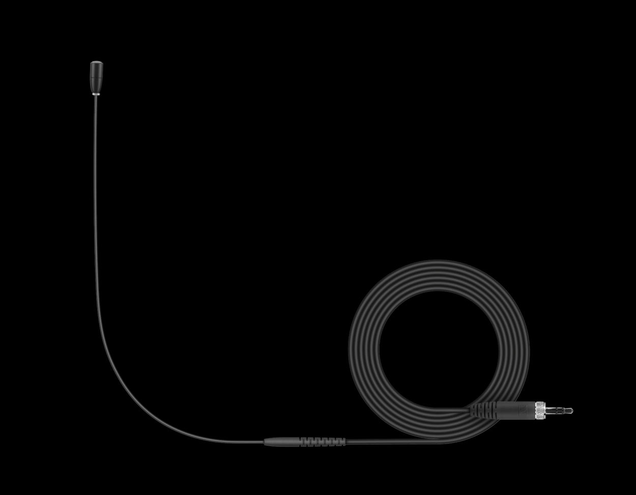 Sennheiser HSP Essential Omni-Black Neckmount Microphone with a 3.5mm jack, shown in a product shot on a white background