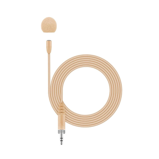 Sennheiser MKE Essential Omni-Beige Lavalier Microphone with Omni-directional capability, 1.6m cable, and 3.5mm connector
