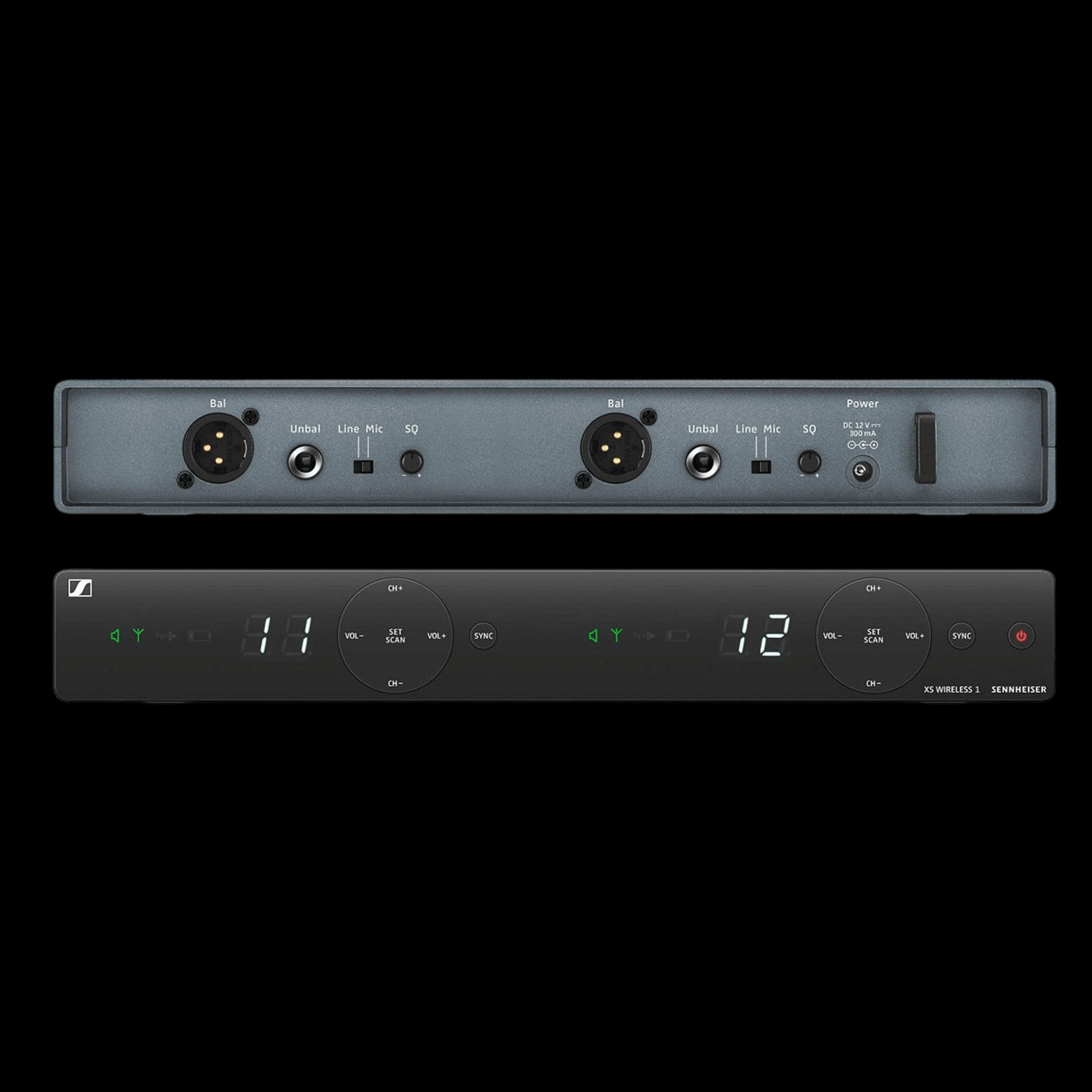 Sennheiser EM-XSW 1 DUAL-B Dual Channel Receiver for XSW 1, with NT 12-5 CW Power Supply, 614-638MHz, product image