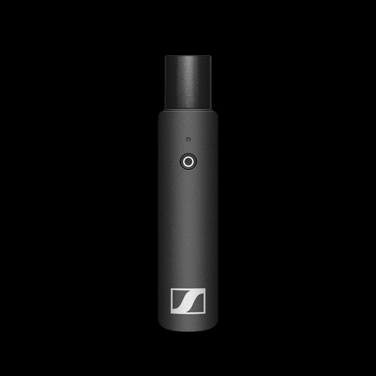 Image of the Sennheiser XSW-D XLR Male RX Pluggable Receiver, featuring a USB-C port and a USB-A to USB-C cable.