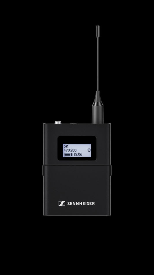 Front view of the Sennheiser EW-DX SK (S1-10) wireless microphone transmitter.