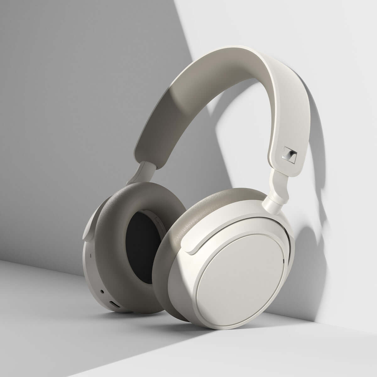 Sennheiser ACCENTUM Plus Wireless Noise-Cancelling Over-Ear Headphones in white color.