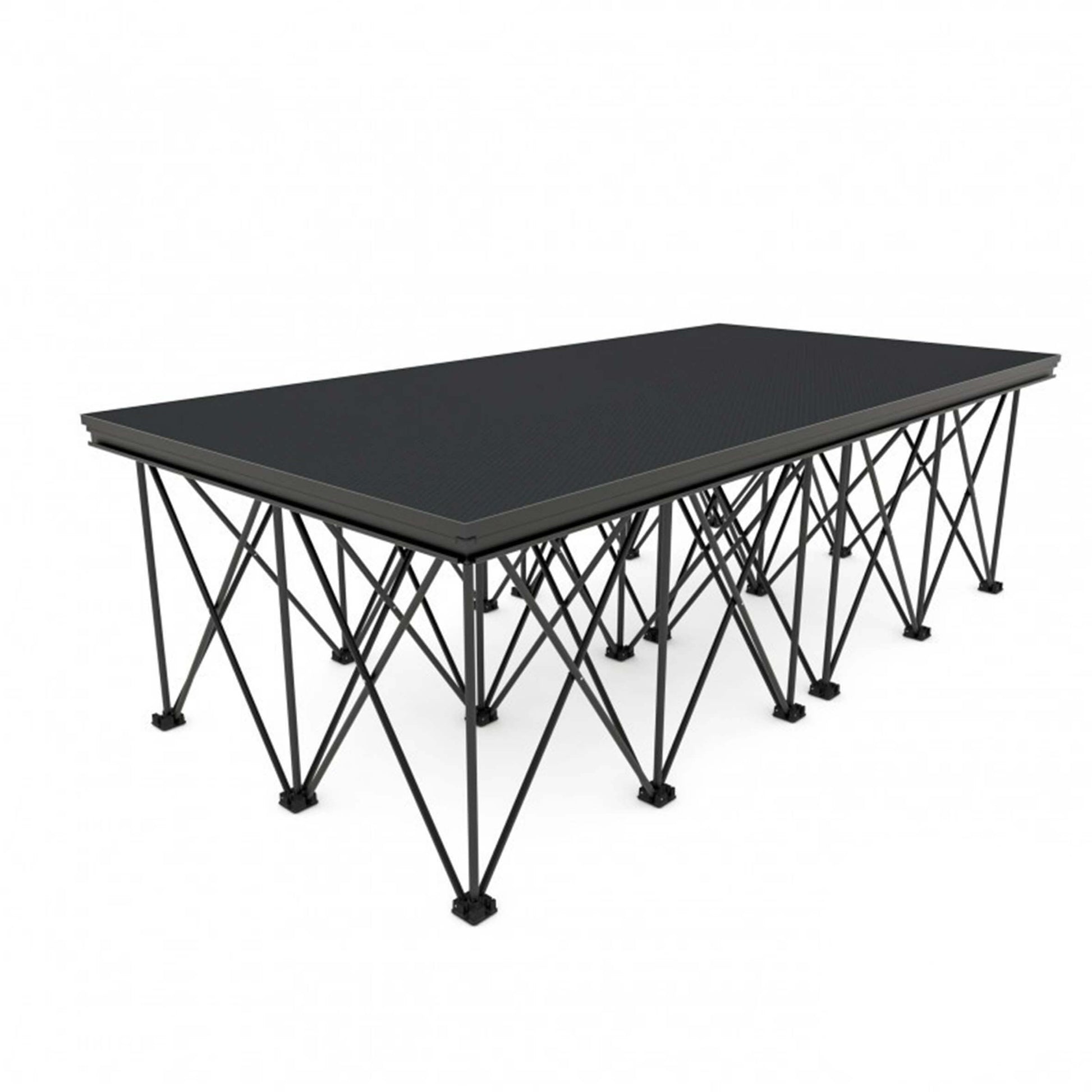 Image of the ALUSTAGE SCA-05 Panther Deck Silver Anode portable stage platform, measuring 2x1m, showcasing its design and features.