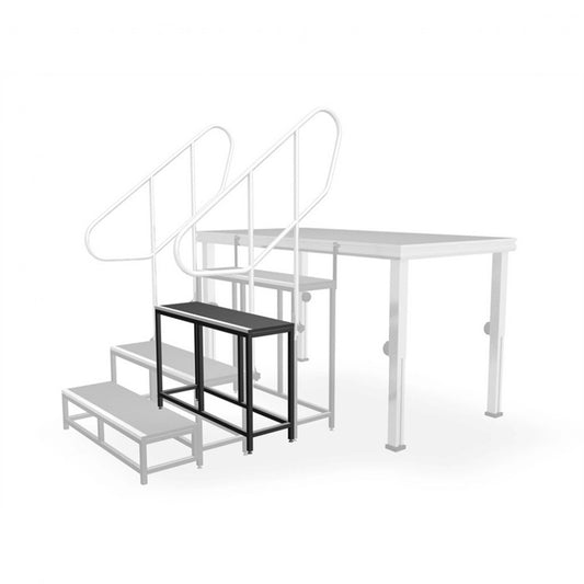 Image of ALUSTAGE Modular Stage Stairs with one step, designed for a height of 600mm.