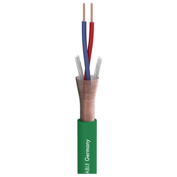 Sommer Cable Microphone Cable Stage 22 Highflex, featuring a black PVC exterior with a diameter of 6.40 mm and a conductor size of 2 x 0.22 mm².