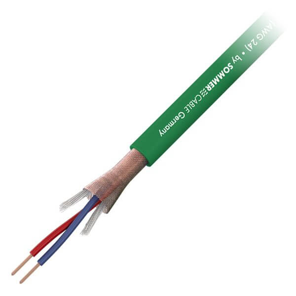 Sommer Cable Microphone Cable Stage 22 Highflex in black, featuring 2 x 0.22 mm² PVC insulation with a diameter of 6.40 mm.