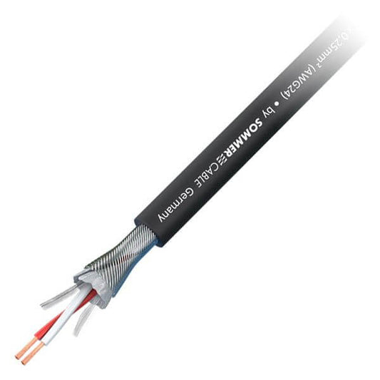 Sommer Cable SC-Source MKII Microphone Cable with a PVC Jacket in black color, showcasing a high-quality audio connection.