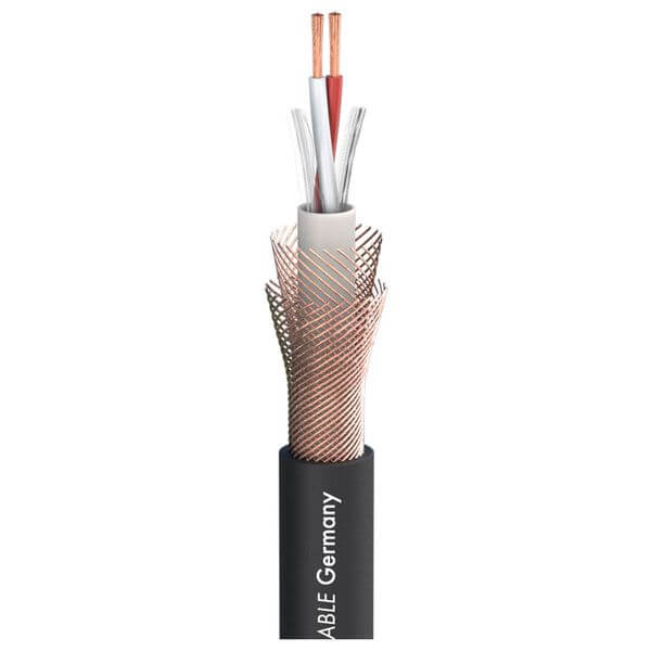 Sommer Cable SC-Galileo 238 Microphone Cable featuring a black PVC sheath, 2 x 0.38 mm² wire, and a diameter of 7.00 mm.