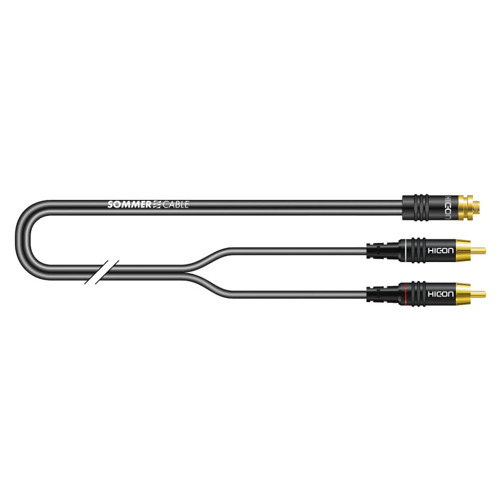 SOMMER CABLE SC-Onyx 2008 Patch & Instrument Cable in black, featuring 2 x 1 x 0.08 mm² PVC construction.