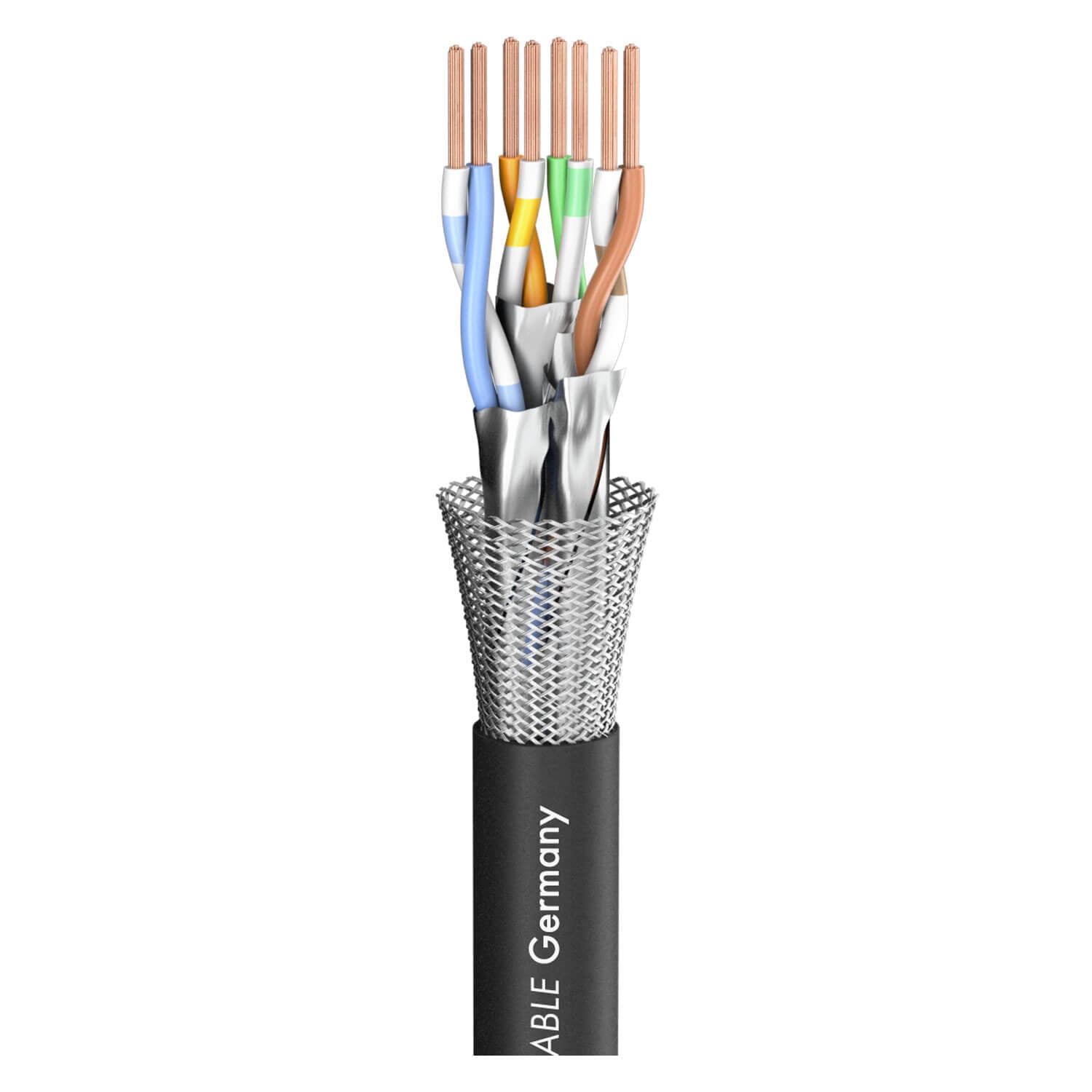SOMMER CABLE SC-MERCATOR CAT.7 PUR XL Network Cable in black color, 8.50 mm diameter, 125 meters long.