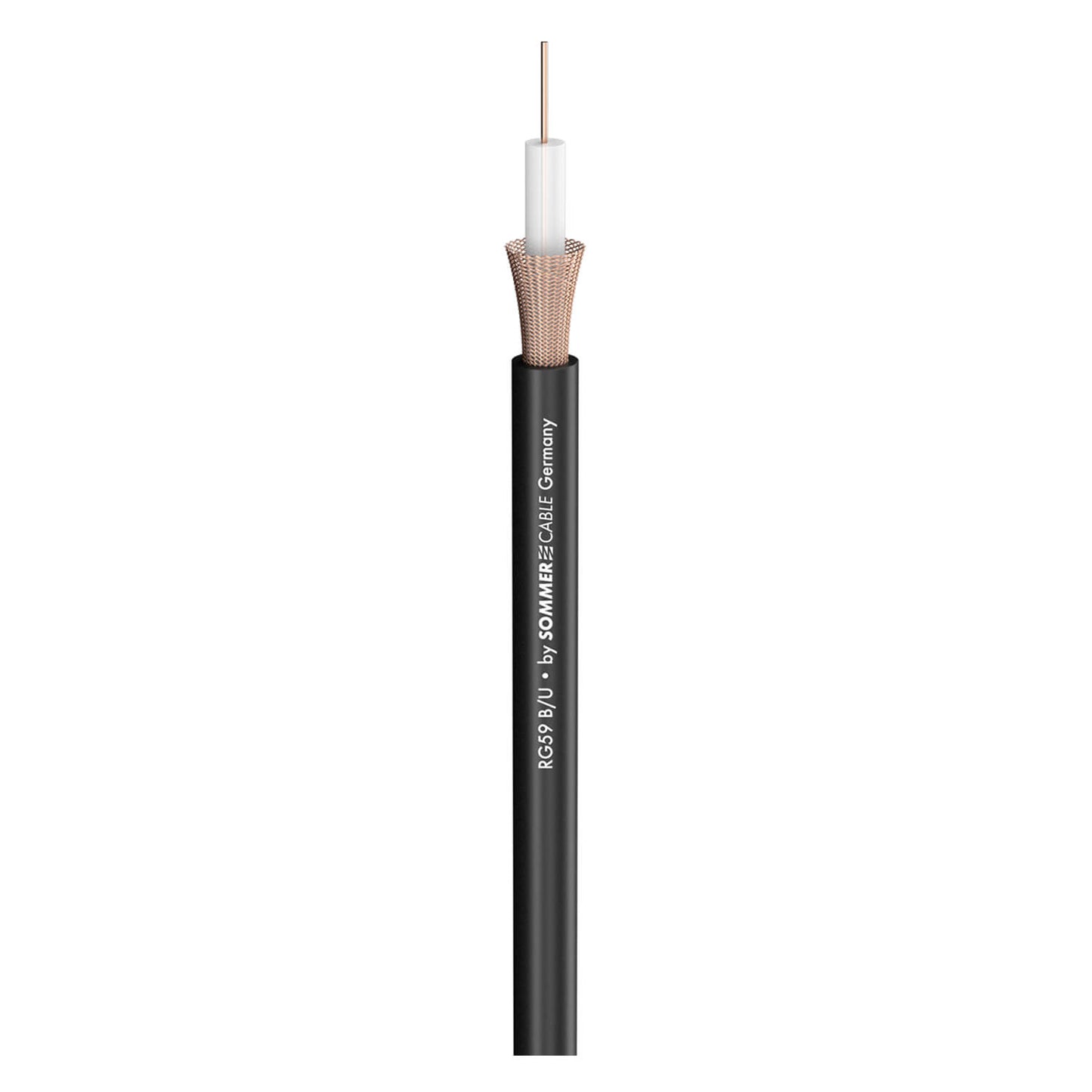 SOMMER CABLE RG/U Coax SC-Classic Series MKII cable with a PVC jacket, 1 x 0.60mm, 6.20mm diameter, in black color.