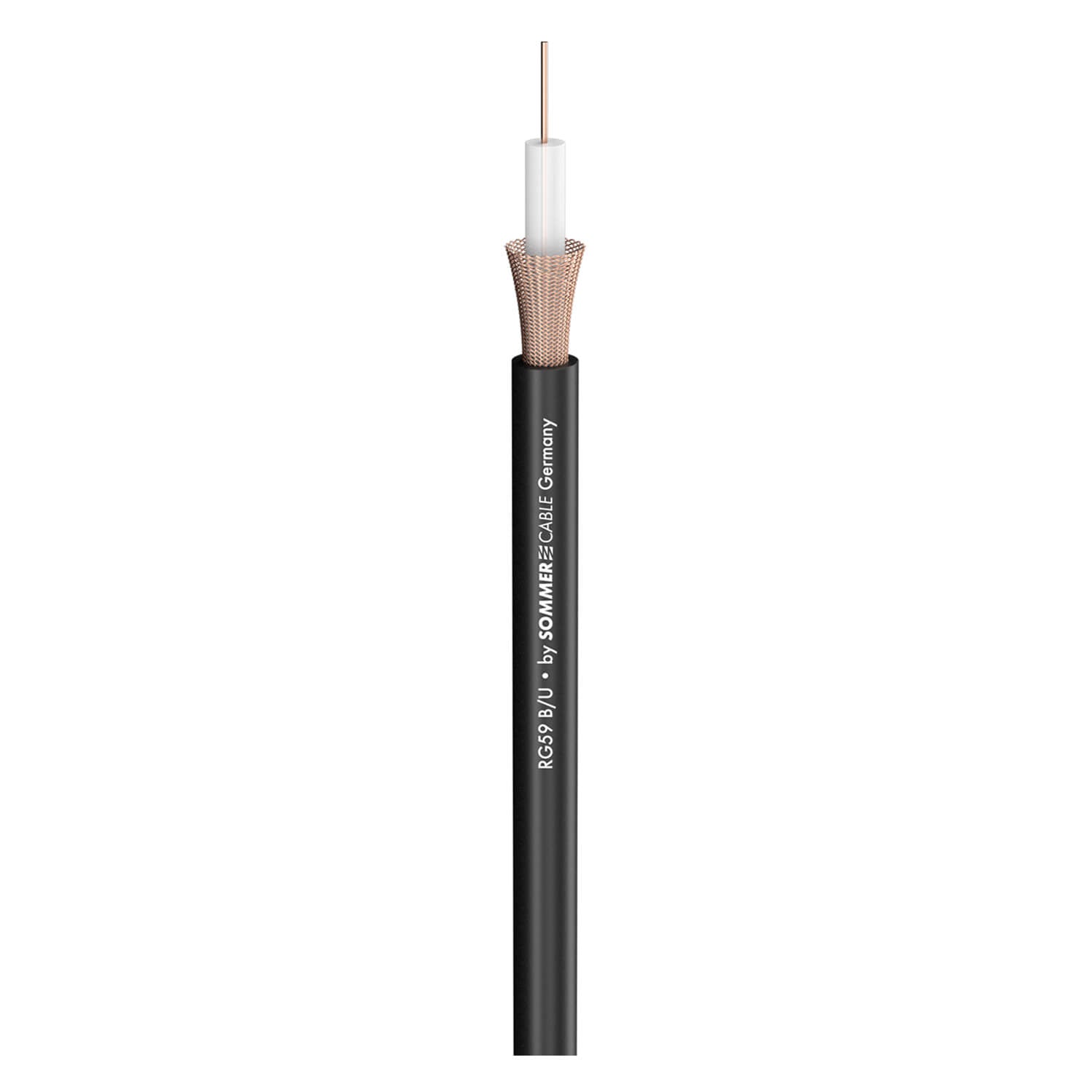 SOMMER CABLE RG/U Coax SC-Classic Series MKII cable with a PVC jacket, 1 x 0.60mm, 6.20mm diameter, in black color.