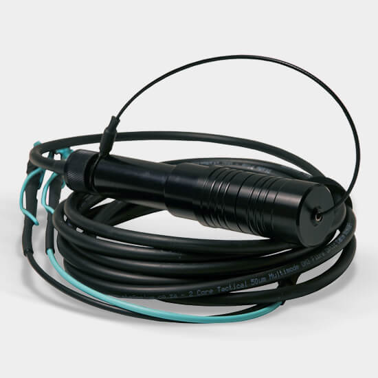 Stage Plus Premade Audio Cable featuring 1X HICON HIC-J35S05 connector and 2X AMPHENOL AX3M Onyx Black connectors, 2 meters in length.