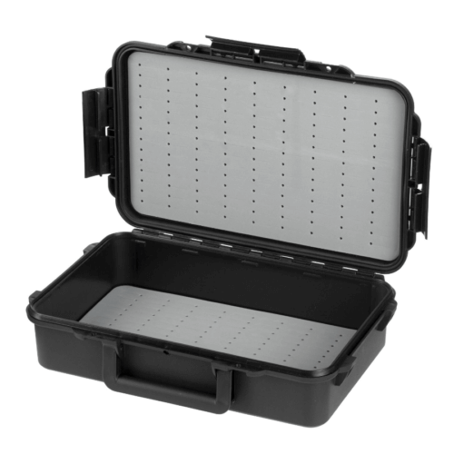 Stage Plus PRO 001FLY Black Waterproof Organiser Box featuring 2 Micro-slit EVA Foams.