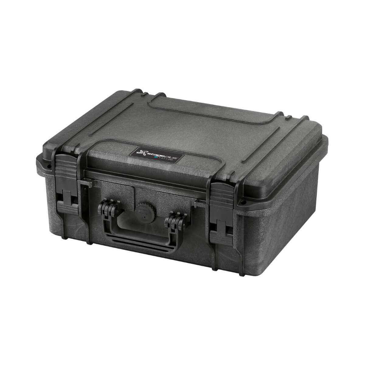 SP PRO 380H160 black laptop carry case with cubed foam and laptop holder, measuring 380x270x160mm.