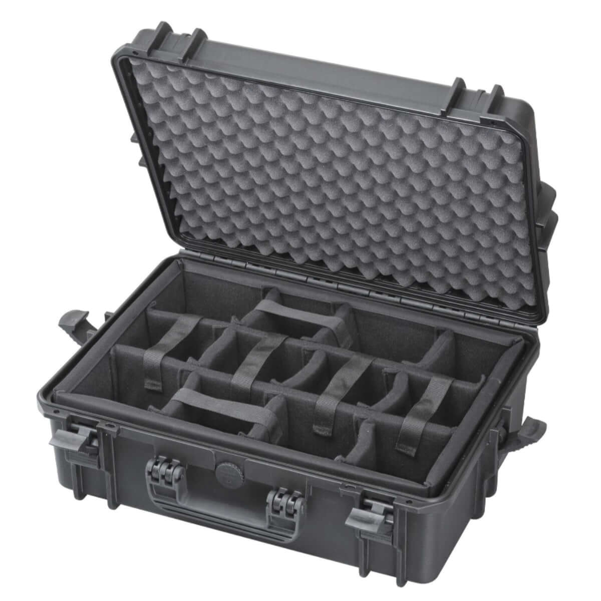 SP PRO 505CAM Black Carry Case with padded dividers, IP67 certified, dimensions L500xW350xH194mm