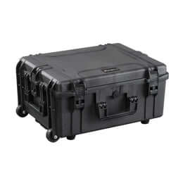 SP PRO 540H245STR Black Trolley Case with Cubed Foam, dimensions L538xW405xH245mm, watertight and IP67 certified.