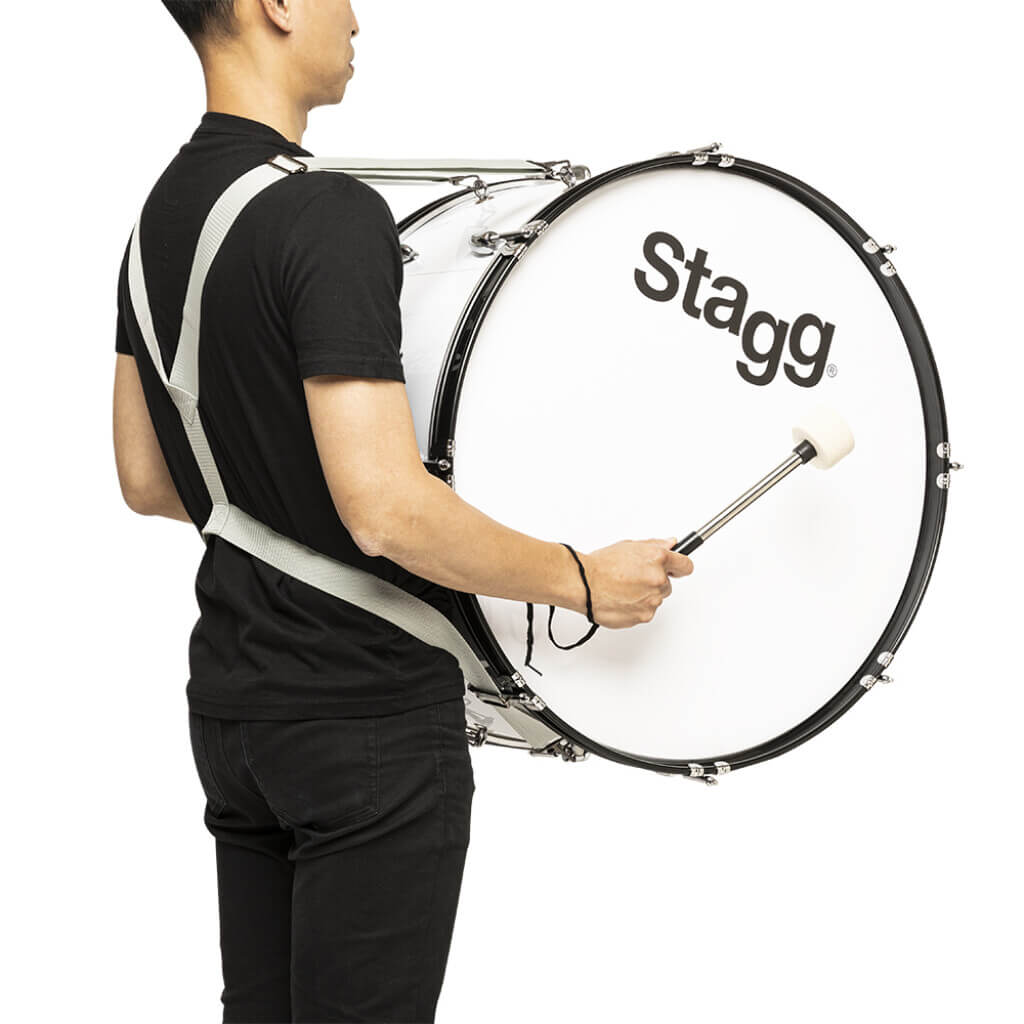 Stagg MABD 2612 V2 - 26 inch by 12 inch marching bass drum with carry strap and beater