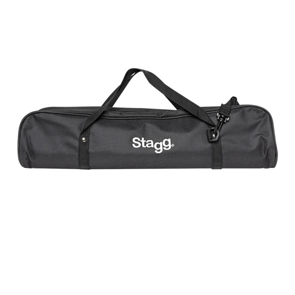 Stagg MELOSTA37 BLK - 37-Key Melodica in black with mouthpiece, flexible tube, and carry bag.