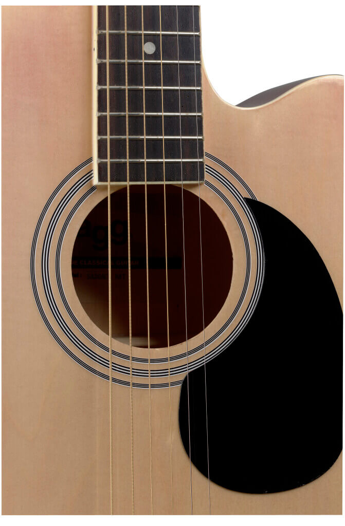Stagg SA20ACE NAT 4/4 Size Auditorium Cutaway Acoustic-Electric Guitar with Basswood Top in Natural Finish