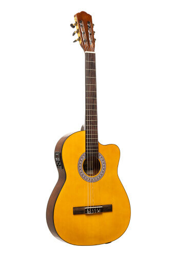 Stagg SA20ACE SNB - 4/4 Size Basswood Top Auditorium Cutaway Acoustic-Electric Guitar in Sunburst finish.
