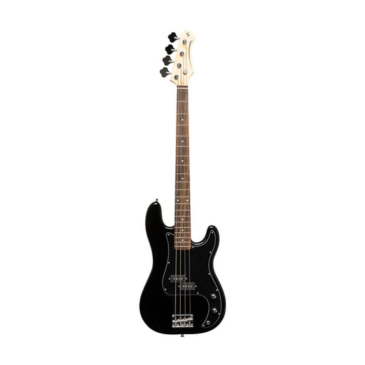 Stagg SBP30 BLK standard 'P' style electric bass guitar in black color.