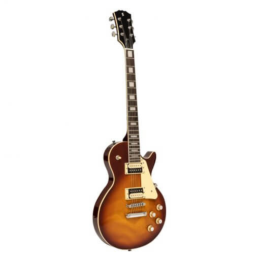 Stagg SELSTD VSB electric guitar with a solid mahogany body in a violin burst finish.