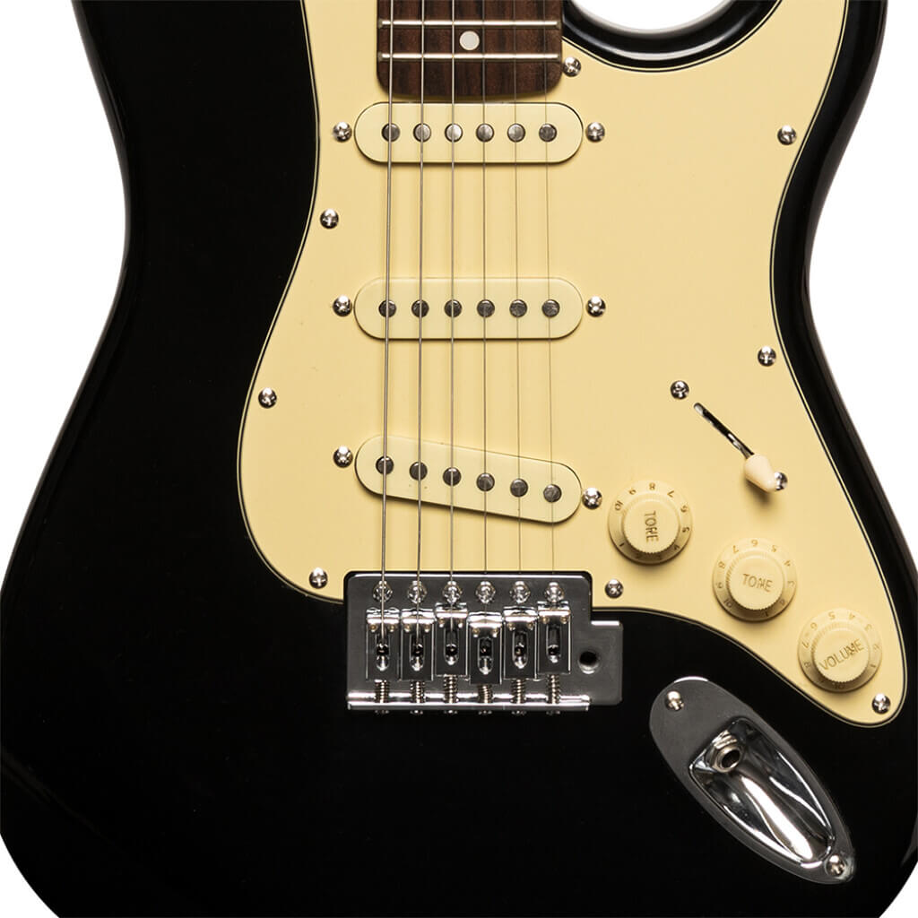 Stagg SES30 BK 3/4 Standard 'S' Style Electric Guitar in Black color