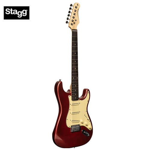Stagg SES30 CAR Standard S Style Electric Guitar in Candy Apple Red color