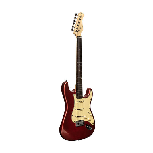 Stagg SES30 CAR Standard 'S' Style Electric Guitar in Candy Apple Red
