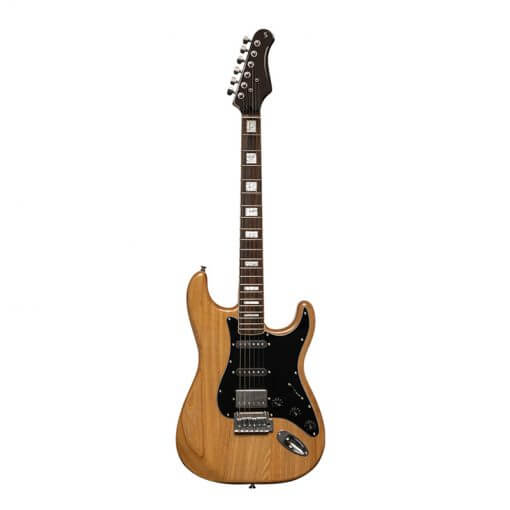 Stagg SES60 NAT Vintage Series Solid Alder Body Electric Guitar in natural finish.