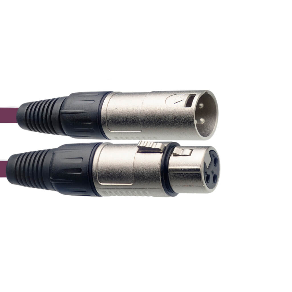 Image of the Stagg SMC1, a 1 meter XLR male to XLR female microphone cable in black color.
