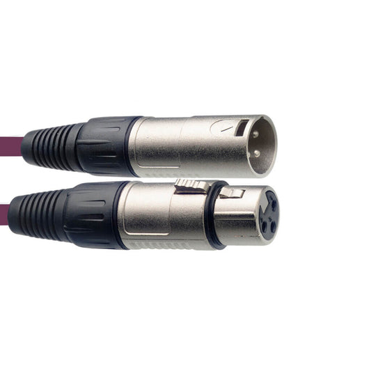 Image of the Stagg SMC1, a 1 meter XLR male to XLR female microphone cable in black color.