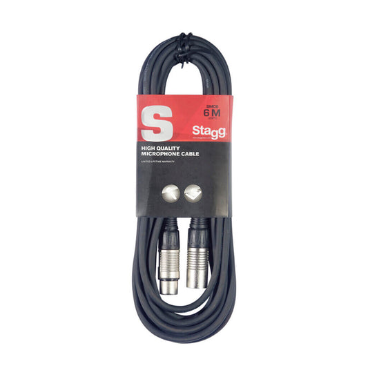 High quality 6m XLR male to XLR female microphone cable for audio connections.