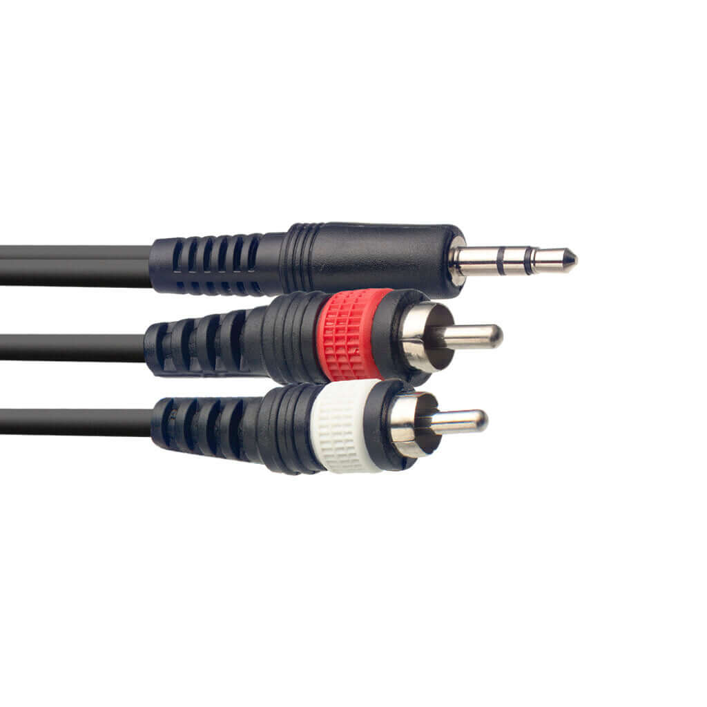 Stagg SYC1 MPSB2CM 1m 3.5mm Mini Stereo to Dual RCA Audio Cable
