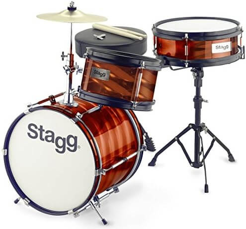 Stagg TIM122B BL - 5-Piece 22-inch Drum Set in blue, including hardware, cymbals, and throne.