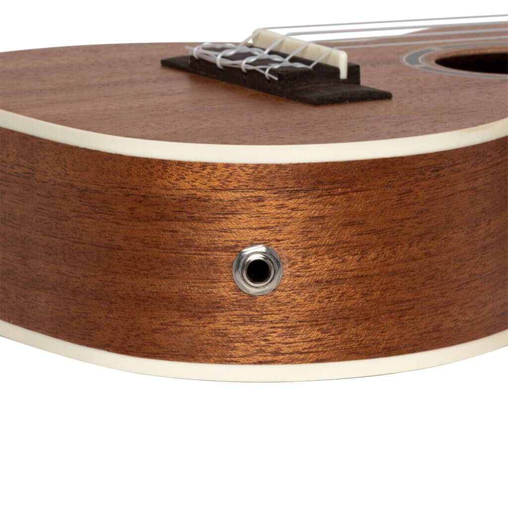 Stagg UC 30 E Acoustic-Electric Concert Mahogany Ukulele with Gig Bag displayed