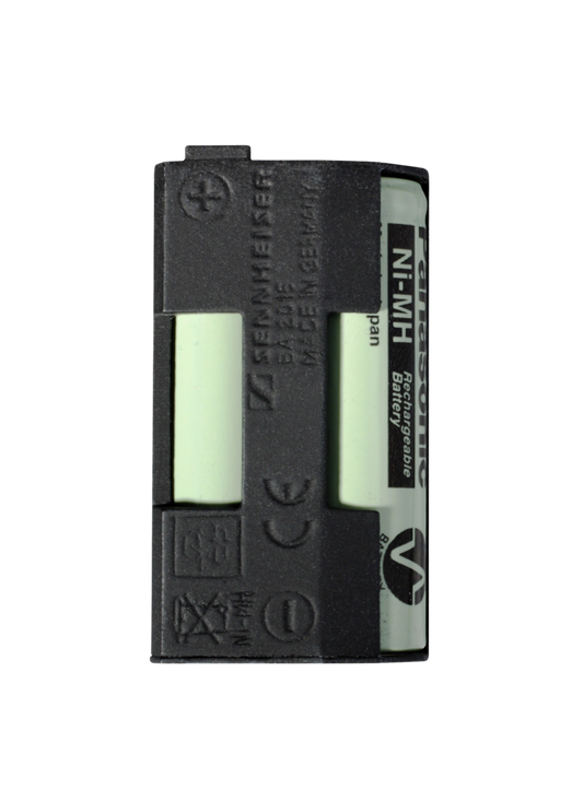 Front view of the Sennheiser BA 2015 Rechargeable Battery Pack, for Bodypack Transmitters/Receivers (EK 2015, SK 2015).