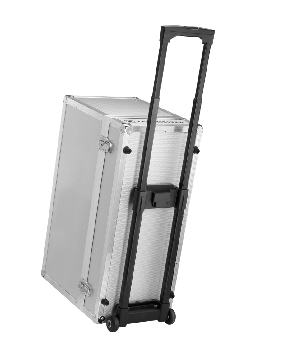 Side view of the Sennheiser GZR 2020 Tourguide Trolley for EZL 2020-20L.