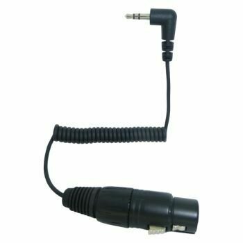 Top Straight view of the Sennheiser KA 600 Connection Cable, 0.2m Coiled, XLR-3F to 3.5mm Jack.