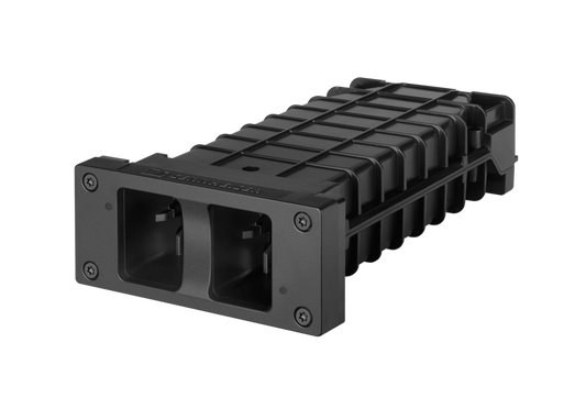 Top angled view of the Sennheiser LM 6060 Charging Module for Two BA 60 Battery Packs, fits in L 6000 Charging Station.