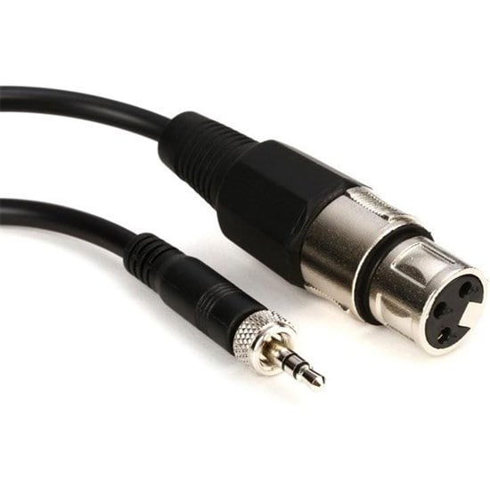 Front view of the Sennheiser_CL_2_Microphone_Line_Cable_3.5mm_Lockable_Jack_to_XLR-3F_1.5m Jack en Female XLR.