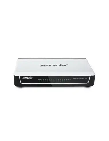 Tenda S16 16-Port Fast Ethernet Desktop Switch displayed on a white background.
