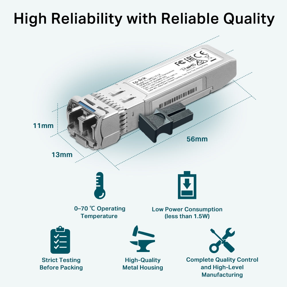 TP-Link 10Gbase-LR SFP+ Transceiver - Single Mode