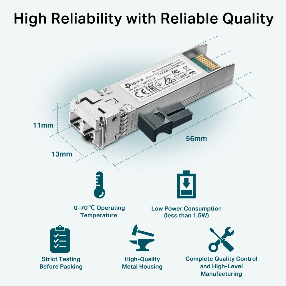 TP-Link 10Gbase-SR SFP+ Transceiver - Multi Mode
