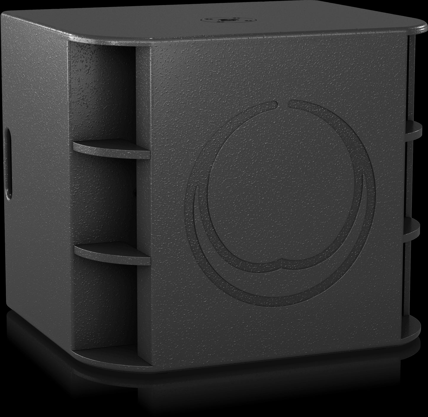 Turbosound MILAN M18B 18-inch 3200W active powered stage subwoofer displayed from the left side.