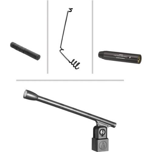 Audio-Technica U853RU UniLine Cardioid Condenser Hanging Microphone designed for phantom power use.
