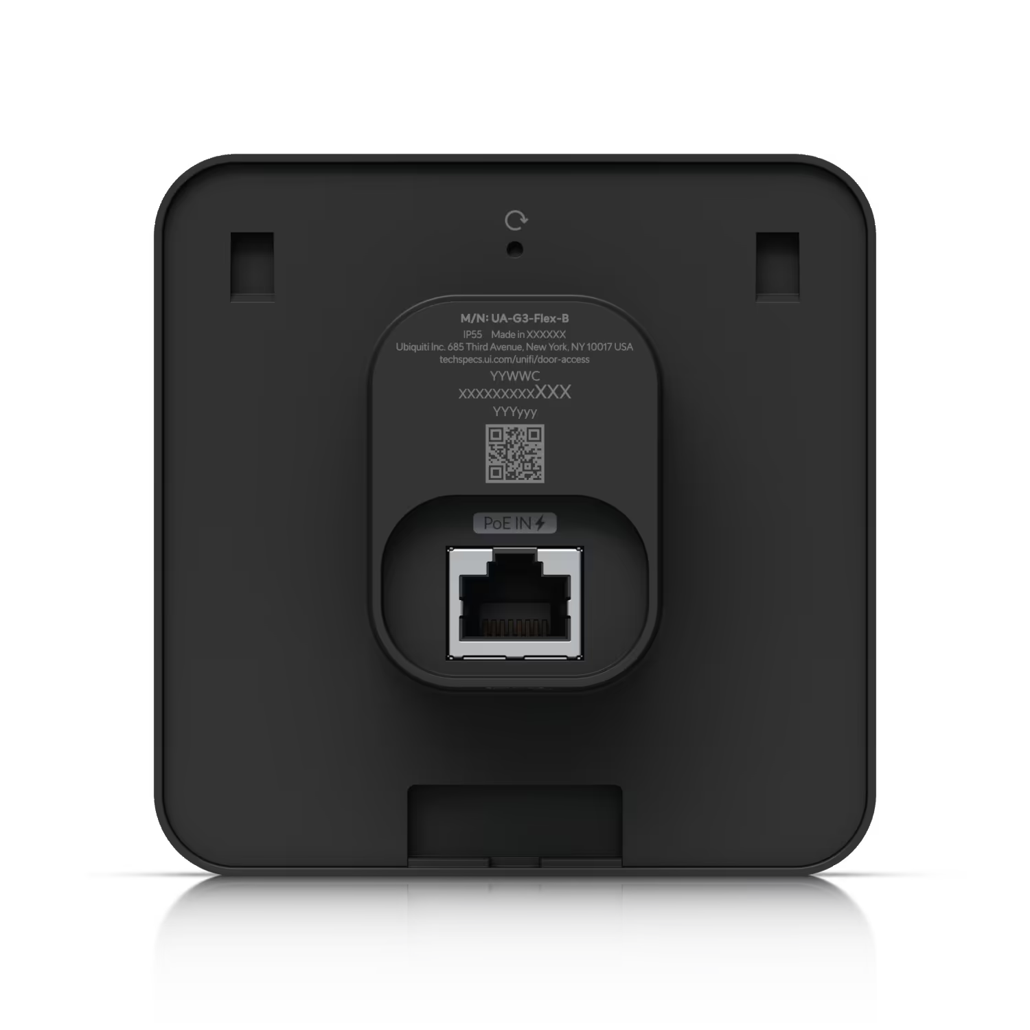 Ubiquiti UniFi Access Reader Flex Black in a modern office setting.