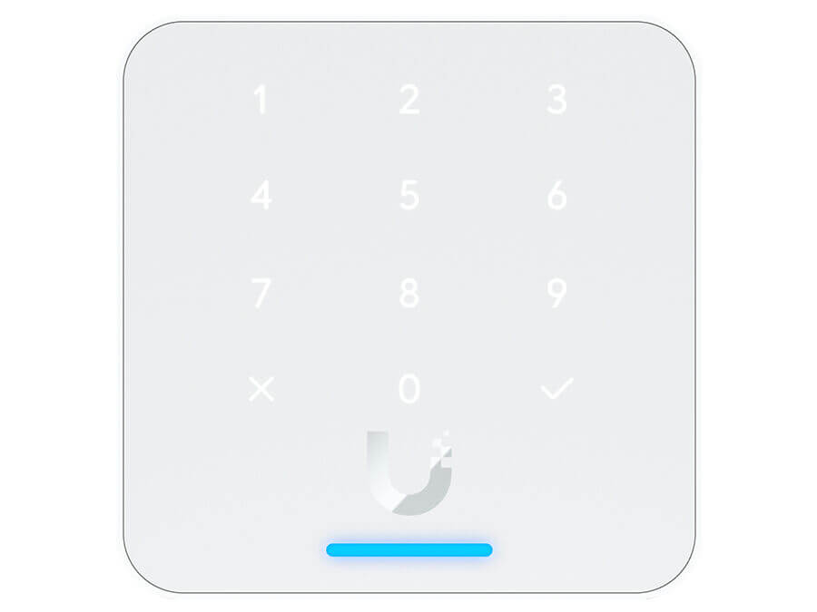 Front view of the Ubiquiti UniFi Access Reader Flex in white.