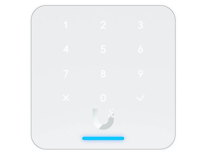 Side view of the Ubiquiti UniFi Access Reader Flex in white.